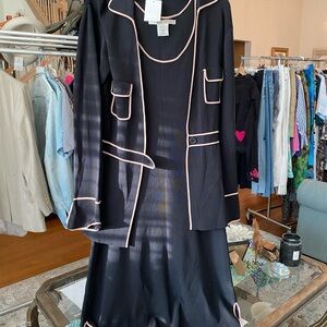 Max Studio Black Dress with Pink Accents